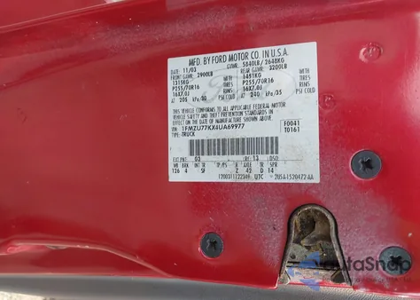 2004 Ford Explorer Sport Trac Adrenalin/Xls/Xlt из США, поврежденный, VIN 1FMZU77KX4UA69977